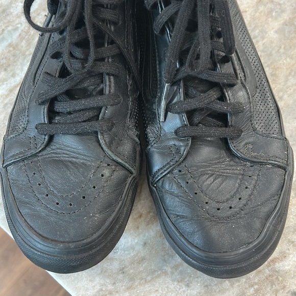 VANS LEATHER ZIP-UP SK8-HI Black zip up and tie women’s 8.5 or men’s 7.0 skate - Picture 3 of 16